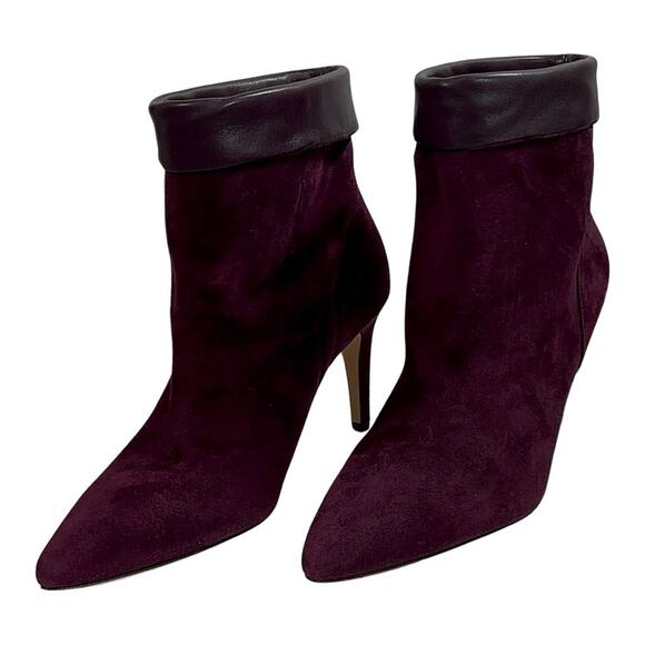 Via Spiga Giulia Suede Mulberry Maroon 9.5M Kitten Stiletto Women's Boot $295 - Picture 4 of 13